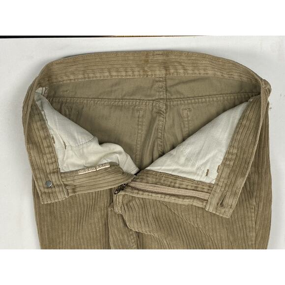 Vintage 70s Brittania Straight Corduroy Pants Teens 28x33 Khaki Beige USA Rare - Picture 8 of 15
